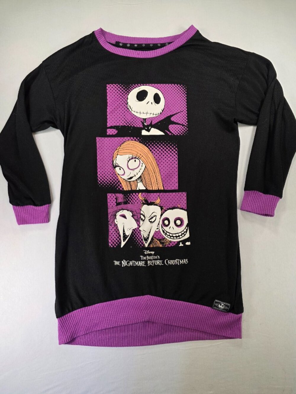 Nightmare Before Christmas Pajama Shirt Women's XS Sleep Gown Disney Tim Burton